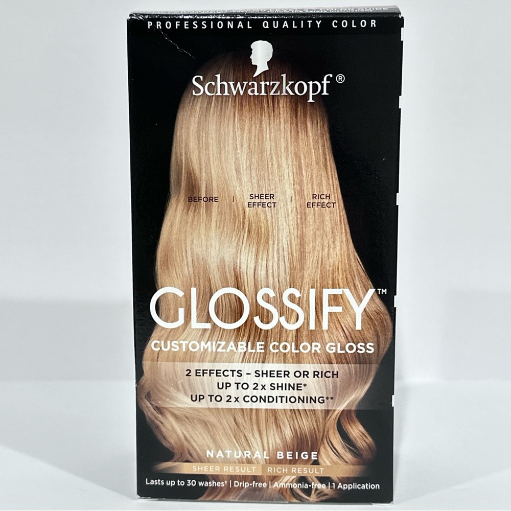 Schwarzkopf Glossify Natural Beige Ammonia Free Hair  Customizable Color Gloss